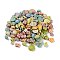 Opaque Acrylic Beads, Metal Enlaced, Mixed Shapes, Mixed Color, 8~17x8~18x3.5~10mm, Hole: 1.2~2mm