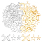 80Pcs 8 Style 304 Stainless Steel Pendants, Mixed Shape Star & Moon, Golden & Stainless Steel Color, 14.5x12.5x0.6mm, Hole: 1.2mm, 10pcs/style