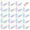 50Pcs 304 Stainless Steel Charms, Leaf, Rainbow Color, 13x5.5x0.3mm, Hole: 1mm