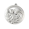 304 Stainless Steel Pendants, Flat Round & Mom & Baby Charms, Stainless Steel Color, 31x28.5x4mm, Hole: 1.8mm