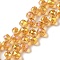 Full Rainbow Plated Electroplate Beads Strands, Faceted, Rondelle, Orange, 8x6mm, Hole: 1.2mm, about 96~98pcs/strand, 20.47~20.87''(52~53cm)