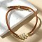 Adjustable Nylon Cord Bracelets, Brass Micro Pave Cubic Zirconia Letter Charms Jewelry for Women Men, Rack Plating, Long-Lasting Plated, Letter W, 1/8 inch(0.3cm), Inner Diameter: 2-5/8 inch(6.6cm)