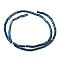 Electroplated Natural Lava Rock Beads Strands, Column, Blue Plated, 9x3mm, Hole: 1mm, about 43pcs/strand, 15.75''(40cm)