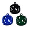 Spray Painted Alloy Pendants, Cadmium Free & Nickel Free & Lead Free, Rectangle, Mixed Color, 22.5x18x3mm, Hole: 2mm