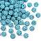 Pave Disco Ball Beads, Polymer Clay Rhinestone Beads, Grade A, Round, Aquamarine, PP12(1.8~1.9mm), 8mm, Hole: 1mm