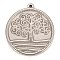 Non-Tarnish 304 Stainless Steel Pendants, Flat Round with Tree of Life, Stainless Steel Color, 27.5x25x3mm, Hole: 1mm