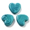 Heart Handmade Lampwork Beads, Teal, 19.5x20.5x6.5mm, Hole: 1.8mm