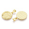 Brass Pendants, Cadmium Free & Nickel Free & Lead Free, Twelve Constellations, Flat Round, Real 18K Gold Plated, 24x20.5x2mm, Hole: 3.5x7mm