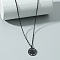 201 Stainless Steel Pendant Necklace for Men, Black, Compass, 23.62 inch(60cm)