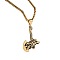 Retro Rock Punk Men's Dragon Head Axe 304 Stainless Steel Pendant Necklaces, Golden