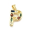 Brass Micro Pave Clear Cubic Zirconia Pendants, with Jump Ring, Lead Free and Cadmium Free, Long-Lasting Plated, Rack Plating, Letter Charms, Real 18K Gold Plated, Letter P, 19~21x9.5~20x2.7mm, jump ring: 5x1mm, 3mm inner diameter.