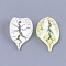 Acrylic Pendants, Crackle & AB Color, Petal , Yellow, 21x13~14x5mm, Hole: 1.5mm