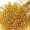 TOHO Round Seed Beads, Japanese Seed Beads, (752) 24K Gold Lined Topaz, 8/0, 3mm, Hole: 1mm, about 222pcs/bottle, 10g/bottle