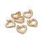 304 Stainless Steel Open Heart Charms, with Jump Ring, Real 18K Gold Plated, 14x14x2mm, Hole: 4mm