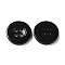 Resin Buttons, Dyed, Flat Round, Black, 15x2.5mm