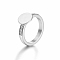 Elegant Stainless Steel Round Rhinestone Ring Suitable for Daily Wear for Women, Platinum, US Size 8(18.1mm)