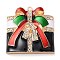 Christmas Zinc Alloy Rhinestone Pendnats, with Enamel, Light Gold, Box, 33.7x34x7mm, Hole: 2mm