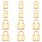 12Pcs 2 Styles 304 Stainless Steel Pendants, Padlock Charms, Golden, 18~22x10~15x4mm, Hole: 7x5~6mm, 6pcs/style