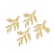 Electroplated Alloy Pendants, Branch, Real 18K Gold Plated, 34x22x3mm, Hole: 1.8mm