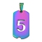 Ion Plating(IP) 304 Stainless Steel Pendants, Manual Polishing, Rectangle with Number, Rainbow Color, Num.5, 27.5x14.5x1.5mm, Hole: 3.5mm