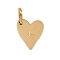 304 Stainless Steel Charms, with Jump Rings, Heart with Letter Charms, Golden, Letter K, 10x8.5x1.5mm, Hole: 4x2.5mm