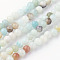 Natural Flower Amazonite Bead Strands, Round, 4~4.5mm, Hole: 1mm, about 85~90pcs/strand, 14.9 inch(38cm)