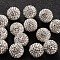 Grade A Rhinestone Pave Disco Ball Beads, for Unisex Jewelry Making, Round, Crystal, PP13(1.9~2mm), 14mm, Hole: 1.5mm