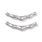 Brass Beads, Cadmium Free & Nickel Free & Lead Free, Bar, Platinum, 8x30x4mm, Hole: 0.8mm