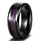 Stainless Steel Chunky Finger Rings, Black, US Size 7(17.3mm)