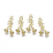 Alloy Pendants, Rose Flower Shape, Light Gold, 34x15x6mm, Hole: 1.8mm