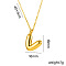 304 Stainless Steel Chunky Initial Pendant Necklaces, Real 18K Gold Plated, Letter V, 15.75 inch(40cm)