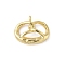 Brass Charms, Pretzel, with Jump Ring, Long-Lasting Plated, Rack Plating, Lead Free & Cadmium Free, Real 18K Gold Plated, 12x15x3mm, Hole: 1.4mm