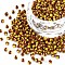 8/0 Glass Seed Beads, Opaque Colours Seep, Gold, 3mm, hole:1mm
