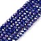 Electroplate Glass Beads Strands, Opaque Solid Color, AB Color Plated, Faceted, Rondelle, Medium Blue, 2.9~3.3x2mm, Hole: 0.8mm, about 144~150pcs/strand, 35~37cm
