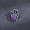 Natural Amethyst Pendants, with Antique Silver Alloy Finding, Spider, 36x26mm