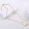 Minimalist Stainless Steel Heart Shape Pendant Double Layer Necklaces for Women, Golden