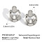 Stainless Steel Flat Round Stud Earrings, with Rhinestone, Silver, 31.4x26mm