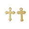 201 Stainless Steel Pendants,  Cross Charms, Golden, 12.5x9x0.5mm, Hole: 1.2mm