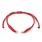 Adjustable Braided Eco-Friendly Korean Waxed Polyester Cord, with 304 Stainless Steel Open Jump Rings, for Link Bracelet Making, Red, 10-5/8 inch(27cm), Hole: 4.5mm