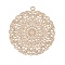 Brass Pendants, Cadmium Free & Nickel Free & Lead Free, Flat Round Charms, Hollow, Light Gold, 33x30.5x0.4mm, Hole: 1.6mm