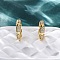 Brass Micro Pave Clear Cubic Zirconia Hoop Earrings, Lead Free & Cadmium Free, Long-Lasting Plated, Rack Plating, Ring, Real 18K Gold Plated, 14.5x4x16mm