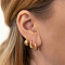 Teardrop Alloy & Brass Hoop Earrings, Golden, 13~16mm, about 3pcs/set