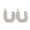 Brass Pendants, Cadmium Free & Nickel Free & Lead Free, Letter Charms, Platinum, 11x9x2mm, Hole: 1mm