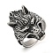 304 Stainless Steel Ring, Wolf, Inner Diameter: 19mm