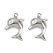 Ocean 304 Stainless Steel Pendants, Anti-Tarnish, Dolphin, 20.5x14x4.5mm, Hole: 1.2mm