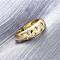 Brass Micro Pave Clear Cubic Zirconia Cuff Rings for Women, Long-Lasting Plated, Lead Free & Cadmium Free, Real 18K Gold Plated, 7.5mm