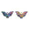 Halloween Theme 201 Stainless Steel Pendants, Bat Charm, Rainbow Color, 10.5x20x2mm, Hole: 1.8mm