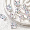 Handmade Lampwork Beads, Famille Rose Porcelain, Triangle, White, 12x9mm, Hole: 1.2mm
