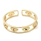 Colorful Cubic Zirconia Cuff Bangle, Real 18K Gold Plated Brass Hollow Bangle, Lead Free & Cadmium Free, Eye, Inner Diameter: 2-1/4x2-1/8 inch(5.6x5.5cm)