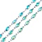 Rainbow Color 304 Stainless Steel Link Chains, Soldered, Flower, 11x4x2mm
